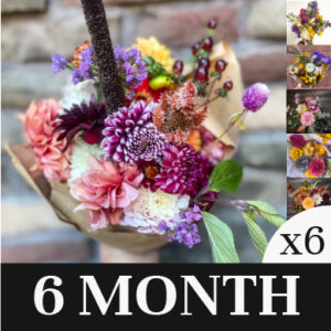 Six bouquets of beautiful fresh-cut flowers