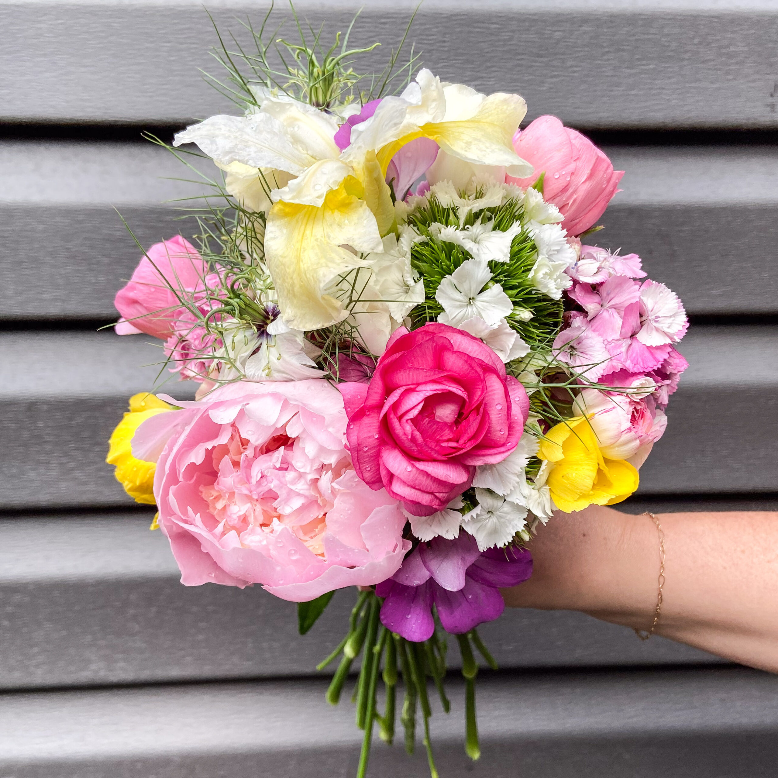 A beautiful bouquet of spring flowers